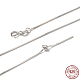 Rhodium Plated 925 Sterling Silver Chain Necklaces STER-F039-15P-1