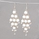 Iron Chandelier Glass Pearl Dangle Earrings EJEW-JE01552-01-1