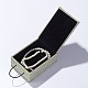 Boîtes à collier pendentif en toile de jute et velours OBOX-D004-02-3