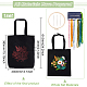 DIY-Stickerei-Kit für Einkaufstaschen mit Blumenmuster DIY-WH0349-21B-2