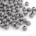 Spray Painted Acrylic Beads, Matte Style, Round, Gray, 6mm, Hole: 1.5mm, about 4700pcs/500g