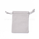 Pochettes d'emballage en velours, sacs à cordonnet, gris foncé, 9.2~9.5x7~7.2 cm