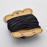 Cordón de algodón encerado negro, 2 mm de diámetro