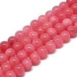 Naturchalcedon Perlenstränge, Nachahmung rhodochrosite, gefärbt und erhitzt, Runde, 8~9 mm, Bohrung: 1 mm, ca. 45~48 Stk. / Strang, 15.7 Zoll