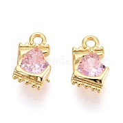 Латунные микро проложить кубического циркония подвески KK-N263-96C-G
