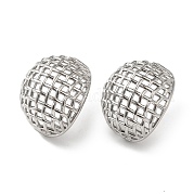 Серьги-гвоздики из латуни с полым куполом для женщин EJEW-Z019-18P