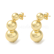 Серьги-гвоздики из латуни с круглым шариком и стойкой EJEW-Q786-05G