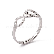 201 Stainless Steel Infinity Love Adjustable Ring for Women RJEW-C045-03P