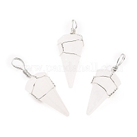 Natural Quartz Crystal Charms, with Top Golden Plated Iron Loops, Star Cut  Round Beads, 12x10x10mm, Hole: 1.8mm