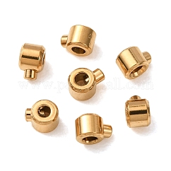 Perline di crimpatura in acciaio inossidabile 304, colonna, placcatura ionica (ip), oro, 4x2.5x3mm, Foro: 1.5 mm