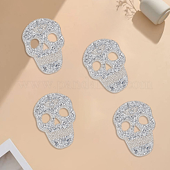 7 Stück Totenkopf-Glitzerharz-Hotfix-Strass&nbsp;DIY-GF0014-22B