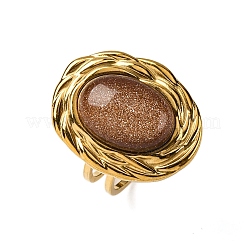 Anelli ovali in pietra d'oro sintetica&nbsp;RJEW-M063-01G-19