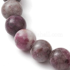 Braccialetti elasticizzati rotondi con perline di tormalina naturale di fiori di pruno da 8 mm per donna uomo&nbsp;BJEW-JB10468