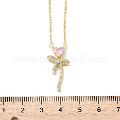 Colliers en laiton avec pendentif avec zircone cubique de micro pave&nbsp;NJEW-S441-03C-G