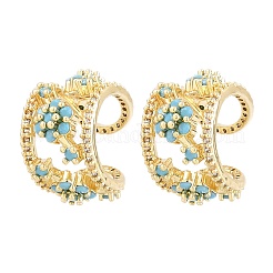 Boucles d'oreilles manchette en laiton zircon cubique micro pavé&nbsp;KK-CBA960E-24G