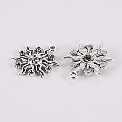 Colgantes de la aleación del estilo tibetano rhinestone bases&nbsp;TIBE-N010-70AS-RS