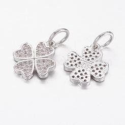 Pendentifs avec zircon cubiques à micro-pavés en laiton&nbsp;ZIRC-P064-12P