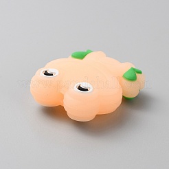Perles de silicone écologiques de qualité alimentaire lumineuses grenouille&nbsp;LS-SIL-WH0003-12G