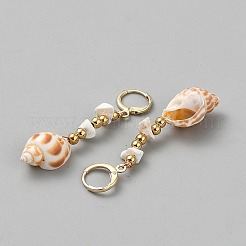 Boucles d'oreilles à levier en alliage en forme de coquillage&nbsp;EJEW-WH0004-194A