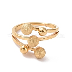 Anello da dito a forma di sfera rotonda in acciaio inossidabile 304 con placcatura ionica (ip) per donna&nbsp;RJEW-D120-13G