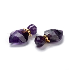 Natürliche Amethyst Parfümflaschenanhänger&nbsp;G-D058-11G-07