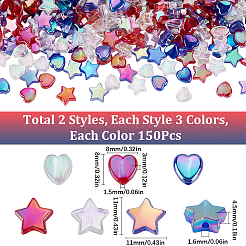 900 Stück 6 Stile Unabhängigkeitstag Themen umweltfreundliche transparente Acrylperlen-Sets&nbsp;MACR-SP0001-55