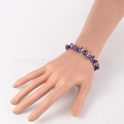 Chips pietra preziosa naturale bracciali di perline di stirata&nbsp;BJEW-JB02131