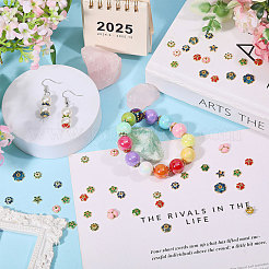 96 pièces 16 styles de capuchons de perles en alliage émaillé&nbsp;FIND-CA0011-46