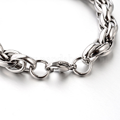Anlaufgeschützte Seilkettenarmbänder aus Edelstahl 304&nbsp;STAS-M175-05P-A