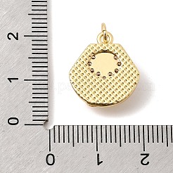 Pendenti in zirconi cubici trasparenti in micro pavè di ottone&nbsp;KK-Z160-17G-02