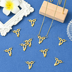 10 Stück 304 Edelstahl-Schleifen-Verbindungsstück-Charms&nbsp;STAS-SC0010-53