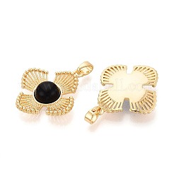 Anhänger aus natürlichem schwarzem Onyx (gefärbt und erhitzt)&nbsp;KK-N287-07G-04