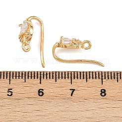 Ohrhaken aus Messing mit Mikropflaster und klarem Zirkonia in Herzform&nbsp;KK-A274-05G