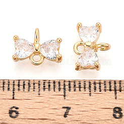 Verbindungsanhänger mit durchsichtigem Zirkonia-Pavé aus Messing&nbsp;KK-T078-03G-02
