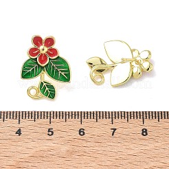 Messing-Emaille-Ohrstecker für Frauen&nbsp;EJEW-A167-25G-02