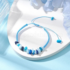 Verstellbare geflochtene Armbänder aus natürlichen und synthetischen Edelsteinen für Damen&nbsp;BJEW-JB10994-02