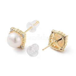 Aretes de perlas naturales&nbsp;EJEW-P256-68G