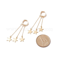 Orecchini a cerchio pendenti con nappa a catena a stella in ottone&nbsp;EJEW-TA00109