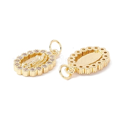 Placage de crémaillère en laiton micro pavé pendentifs en zircone cubique claire&nbsp;X-ZIRC-I057-23G