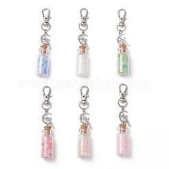 Blumen-Anhänger aus Acryl und Glas mit Wunschflasche&nbsp;HJEW-JM03179