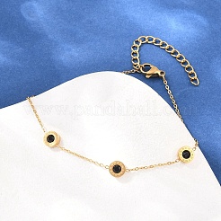 Gliederarmbänder aus Edelstahl 304 mit Strassbesatz&nbsp;SA-D001-04A-G
