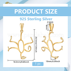 1 Stück 925 Sterling Silber Anhänger Cabochon-Fassungen&nbsp;STER-BC0004-43G