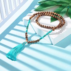 Collana con ciondolo grande in nylon con nappa per donna ragazza&nbsp;NJEW-JN03695