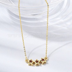 Colliers pendentifs triple étoile en laiton et verre&nbsp;KK-CBAB173-03G-11