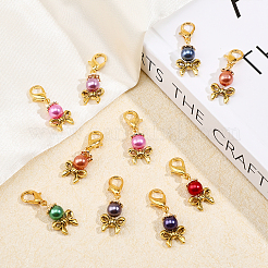 24 pendentif décoratif en perles d'imitation acrylique de 12 couleurs&nbsp;HJEW-CA0001-49