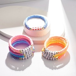 Set di bracciali elasticizzati con parole ispiratrici in stile 10pcs 10&nbsp;BJEW-JB07528