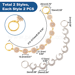 1 set di catene decorative per scarpe con maglie a forma di luna e sole in lega di cristallo e strass&nbsp;FIND-PH0009-94