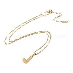 Colliers avec pendentifs en acier inoxydable 304 avec initiales plaquées ionique (IP)&nbsp;NJEW-M199-01G-J