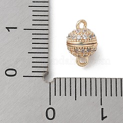 Fermoirs magnétiques en laiton avec zircone cubique de micro pave&nbsp;KK-U052-16G
