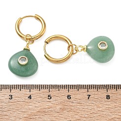 Pendientes colgantes de acero inoxidable con piedras preciosas mixtas naturales y sintéticas.&nbsp;EJEW-JE07521